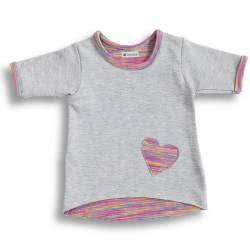 DressUp - PINK tunika dla niemowlaka z sercem 62-190783