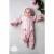 Bawełniany różowy rampers dla noworodka-289351