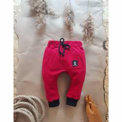 Bordowe spodnie dla chłopca,obniżony krok,r.62-86-403820