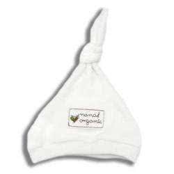 Nanaf Organic czapka z supełkiem biała - 56-78701